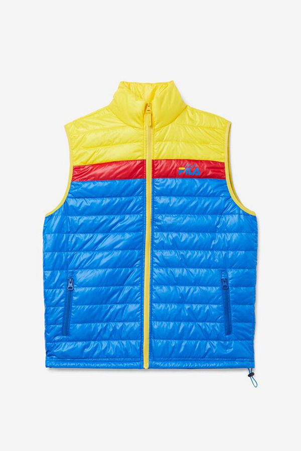 Fila Tri Men's Vests - Blue/Lemon/Red,NZ 786-28963